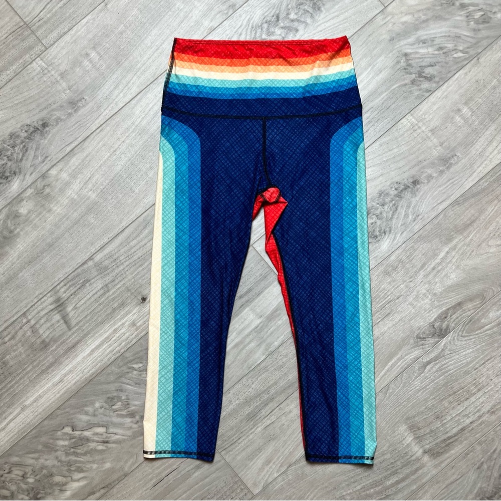 Yoga Democracy Retro Rainbow Crop Leggings